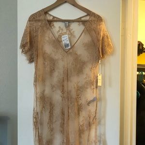 Nude lace dress/cover up